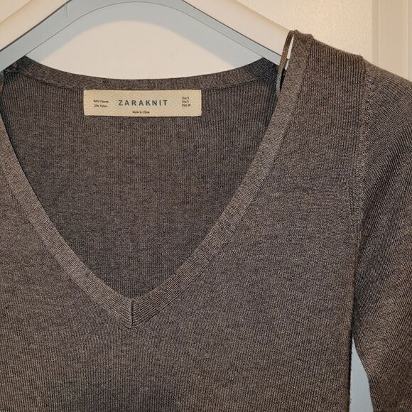 2/$20 Zara Knit grey one piece Grey dress - Picture 3 of 4